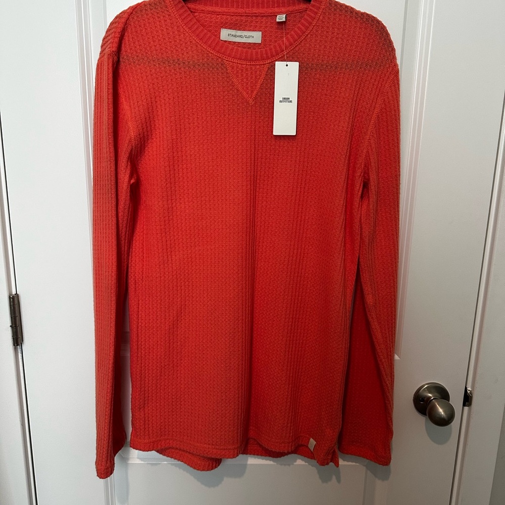 Urban Outfitters Bright Coral Waffle Knit Sweater Size Medium